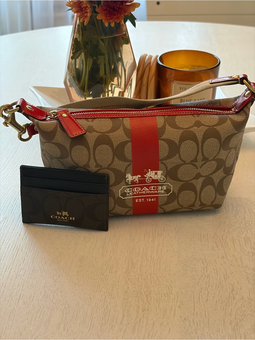 Coach Signature Canvas Shoulder bag with Card Case - Picture 2 of 9